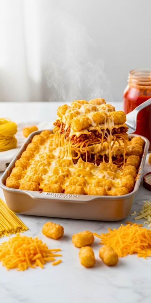 Tater Tot Spaghetti Casserole Recipe
