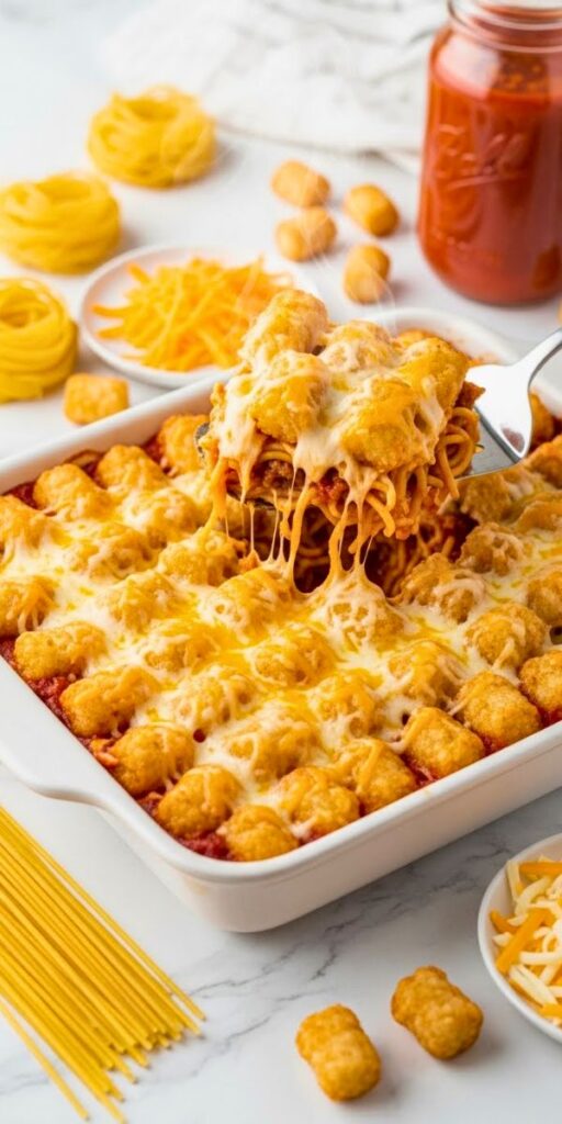 Tater Tot Spaghetti Casserole Recipe