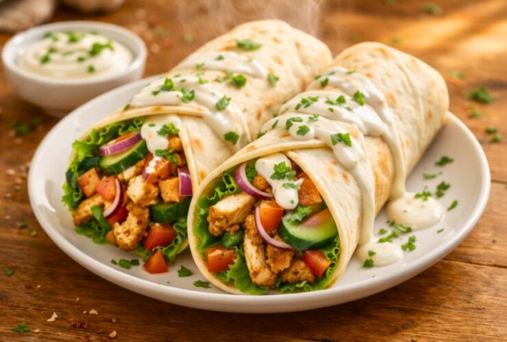 Chicken Shawarma Wraps Garlic Sauce Recipe