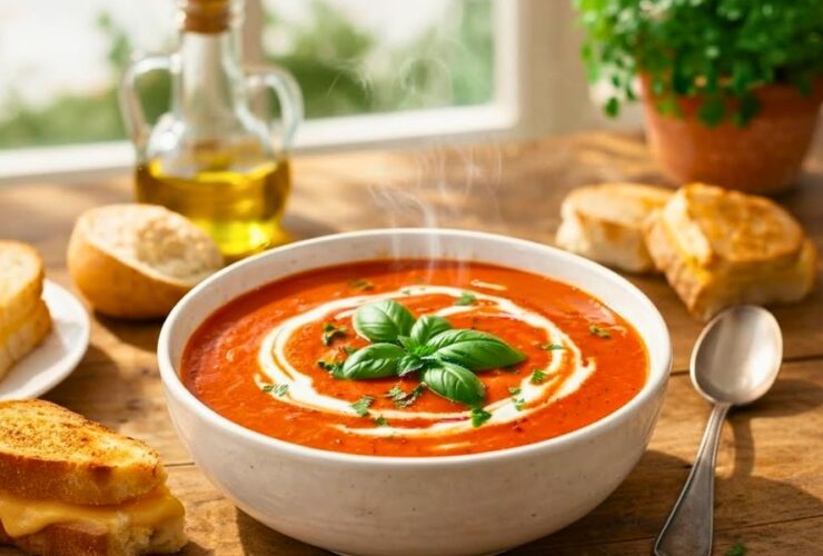 Creamy Tomato Basil Soup Easy Homemade Recipe