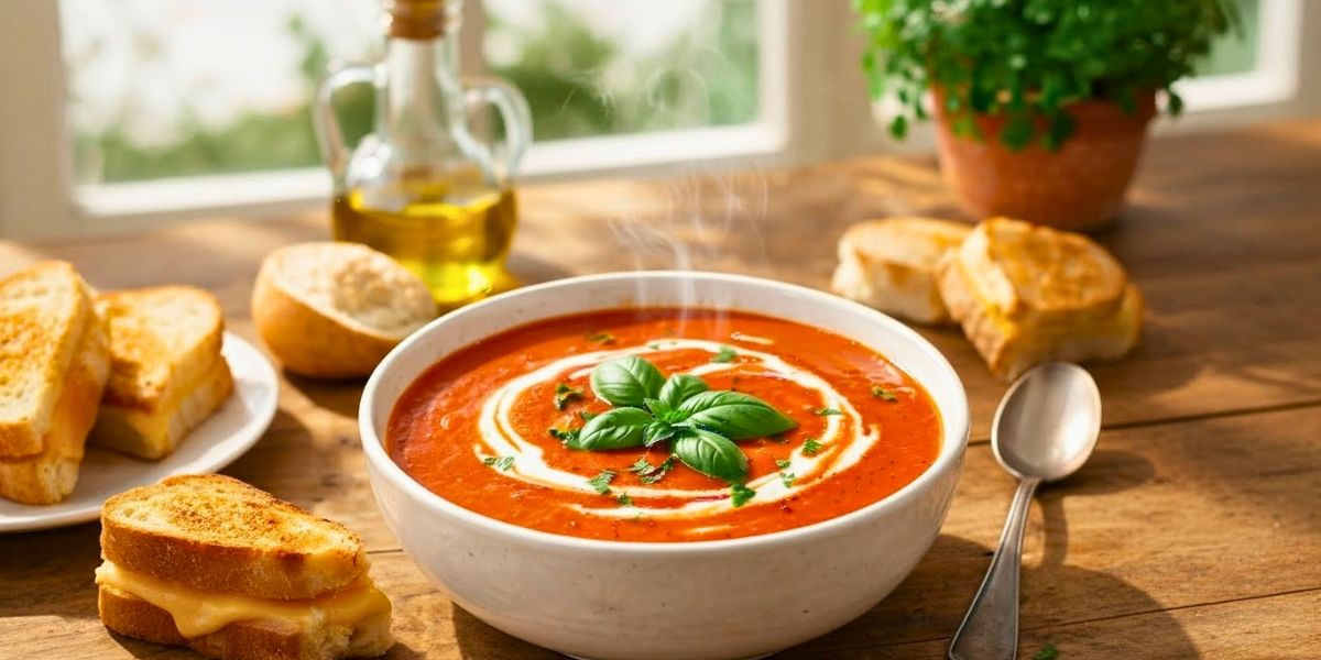 Creamy Tomato Basil Soup Easy Homemade Recipe