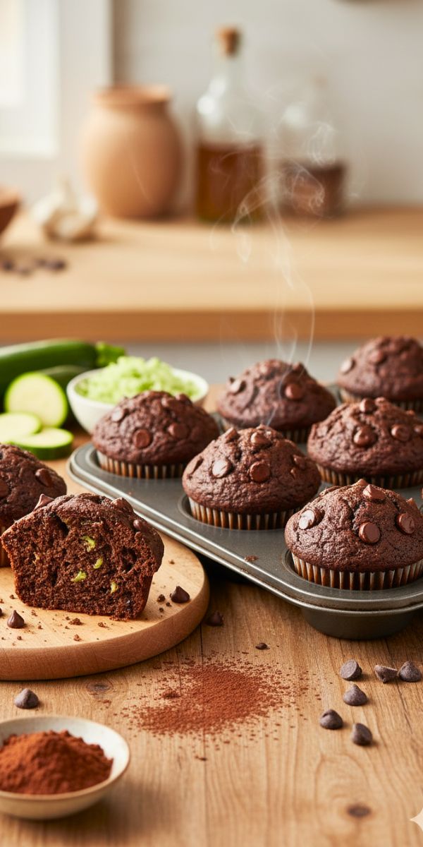 Double Chocolate Zucchini Muffins