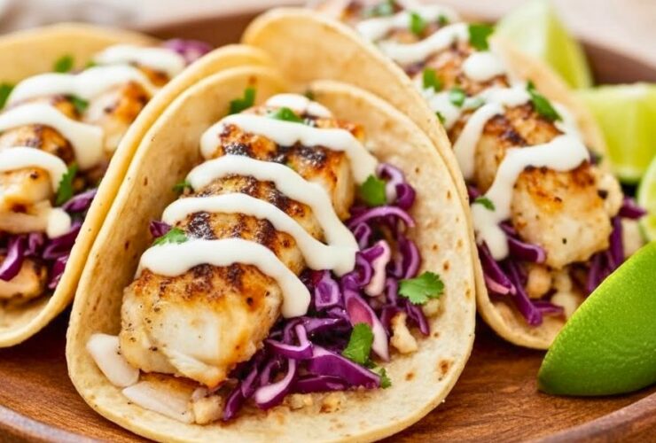 Grilled Fish Tacos Lime Crema Recipe