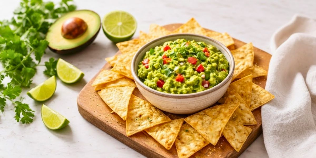 Homemade Guacamole Baked Tortilla Chips Recipe is a snack everyone loves. It feels fresh, crunchy, and very satisfying. This recipe is perfect for parties, movie nights, or quick family snacks. The guacamole is creamy and full of flavor.