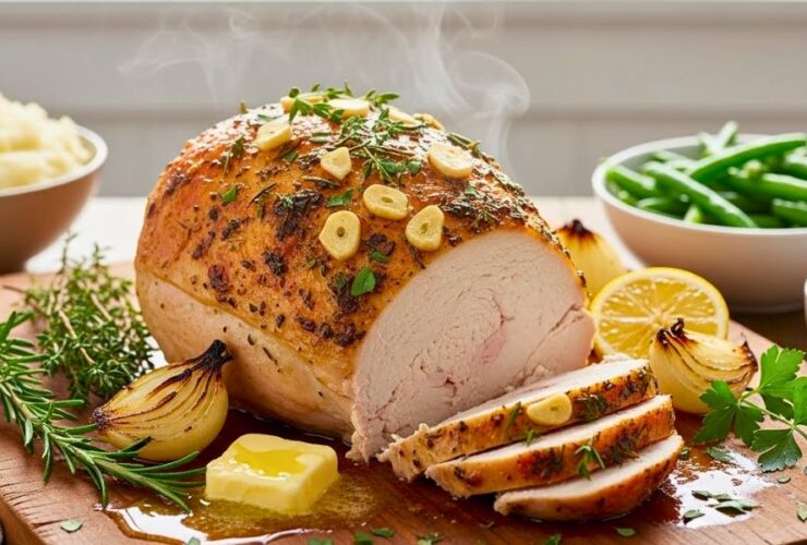 Juicy Garlic Herb Roast Turkey Breast Recipe
