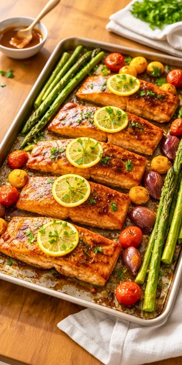 Maple Glazed Sheet Pan Salmon Recipe
