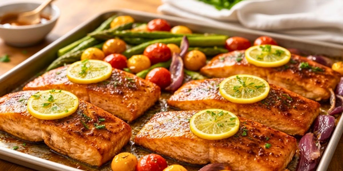 Maple Glazed Sheet Pan Salmon Recipe