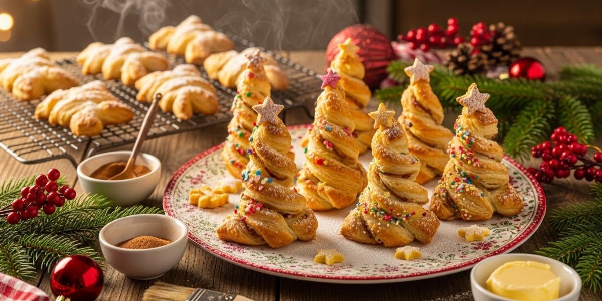 Mini Puff Pastry Christmas Trees for Holiday Parties Recipe