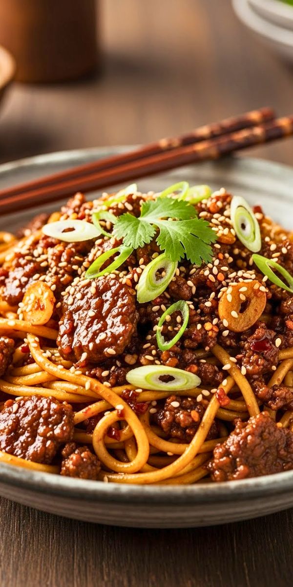 Mongolian Ground Beef Noodles Recipe