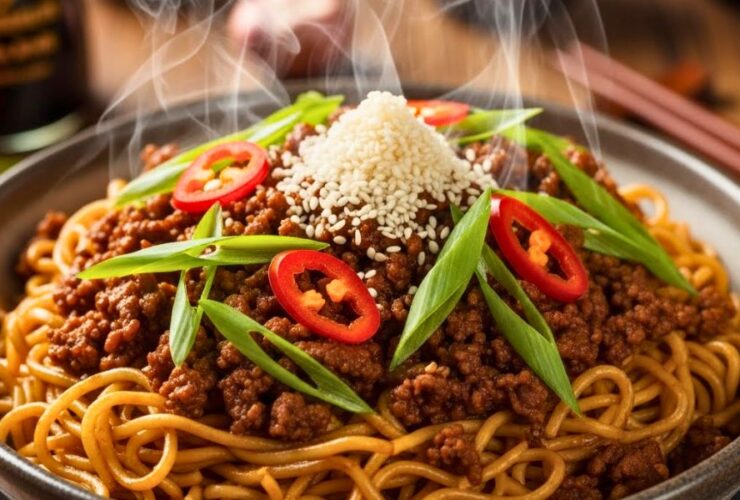 Mongolian Ground Beef Noodles Recipe