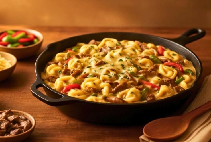 Philly Cheesesteak Tortellini Pasta Recipe
