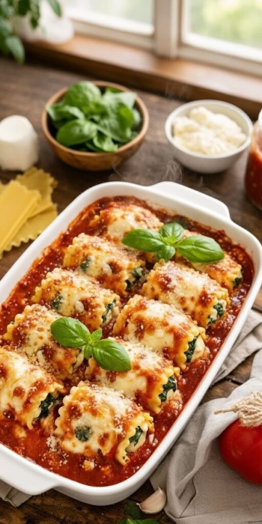 Spinach Ricotta Lasagna Roll Ups Recipe
