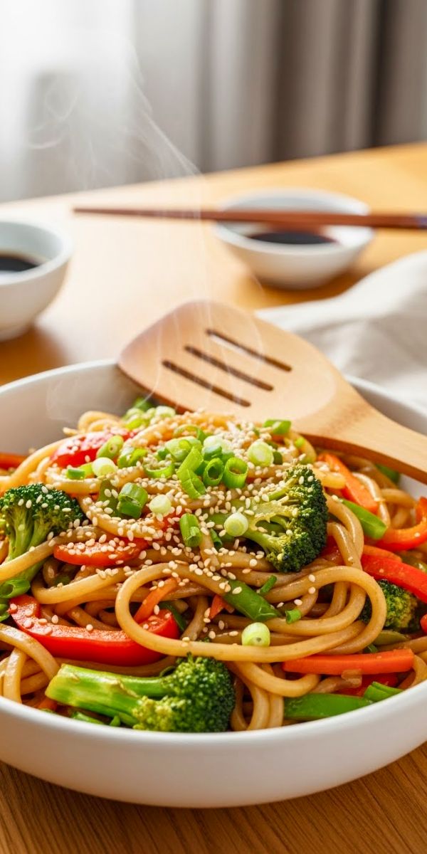 Stir Fried Udon Noodles With Vegetables Recipe