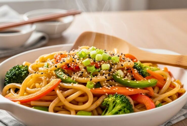 Stir Fried Udon Noodles With Vegetables Recipe