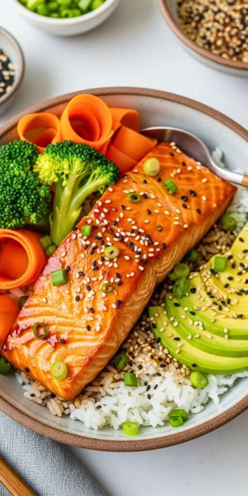 Teriyaki Glazed Salmon Bowl Recipe
