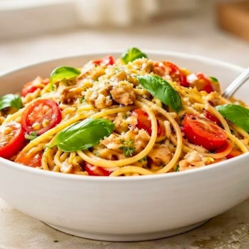 Tomato Basil Tuna Pasta Recipe