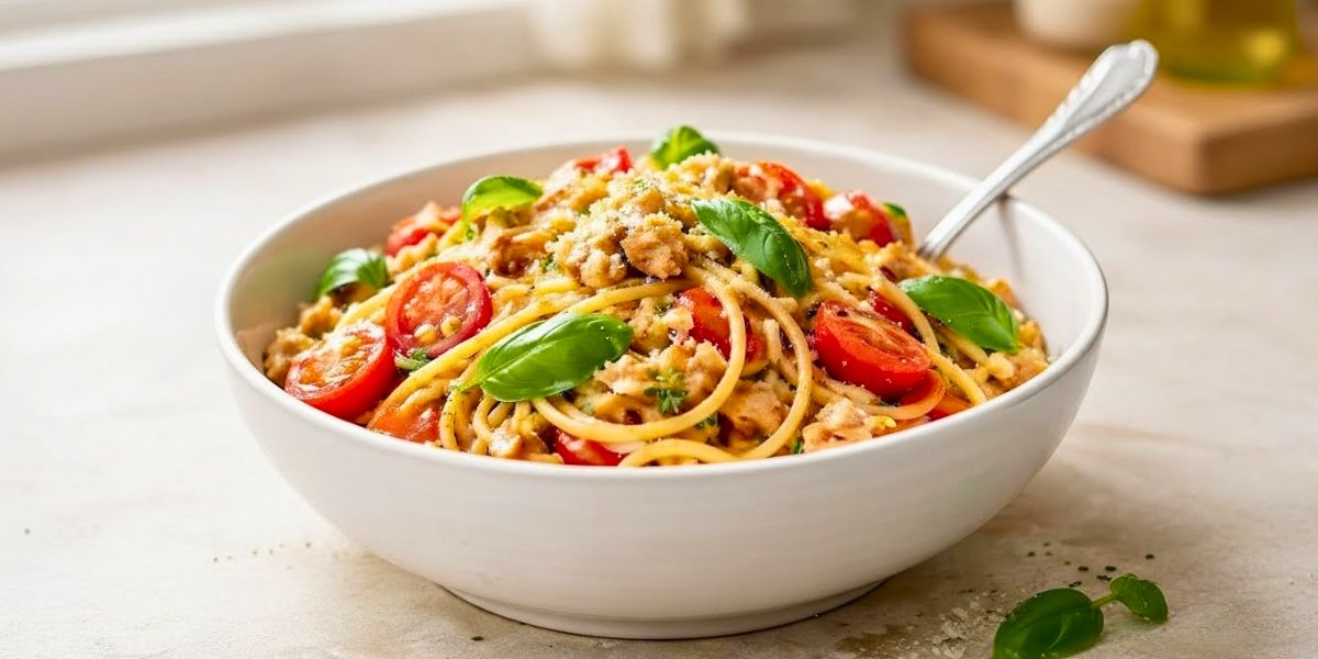 Tomato Basil Tuna Pasta Recipe