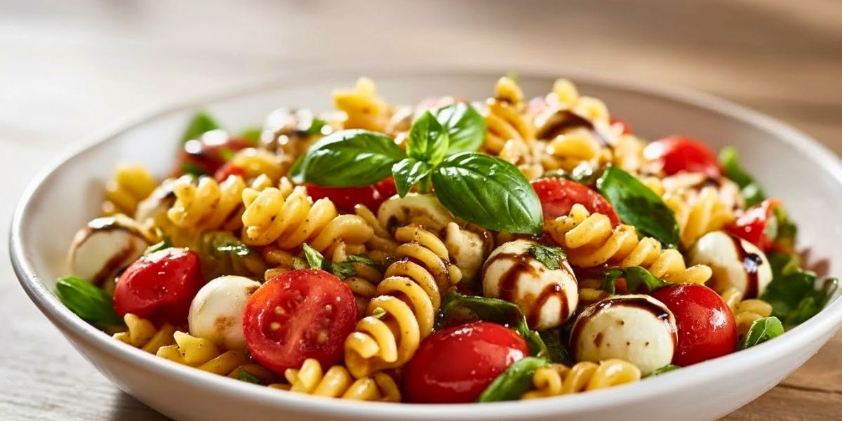 Caprese Pasta Salad Fresh Mozzarella Recipe