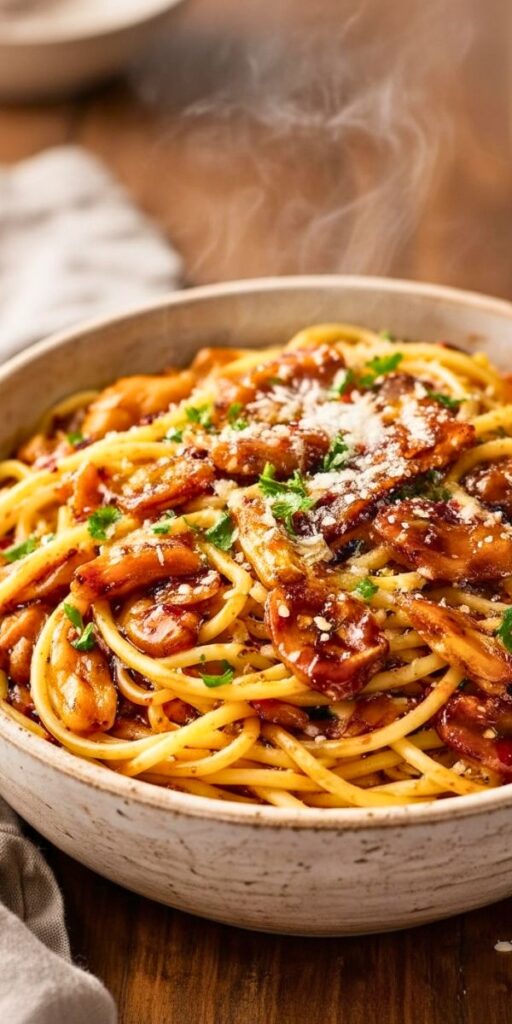Caramelized Onion Pasta with Chilli Oil Recipe