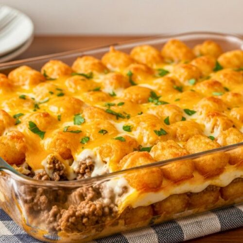 Cheesy Ground Beef & Tater Tot Casserole Recipe