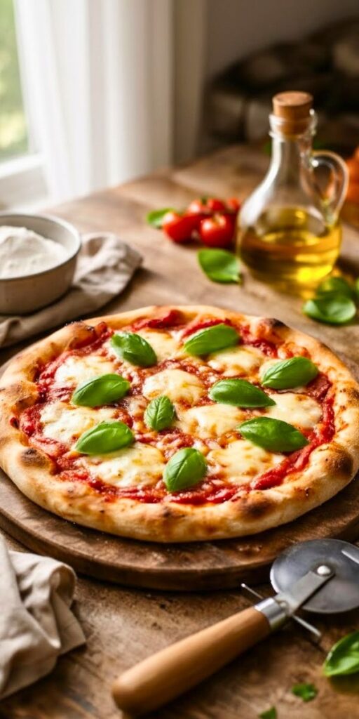 Classic Margherita Pizza Homemade Dough Recipe