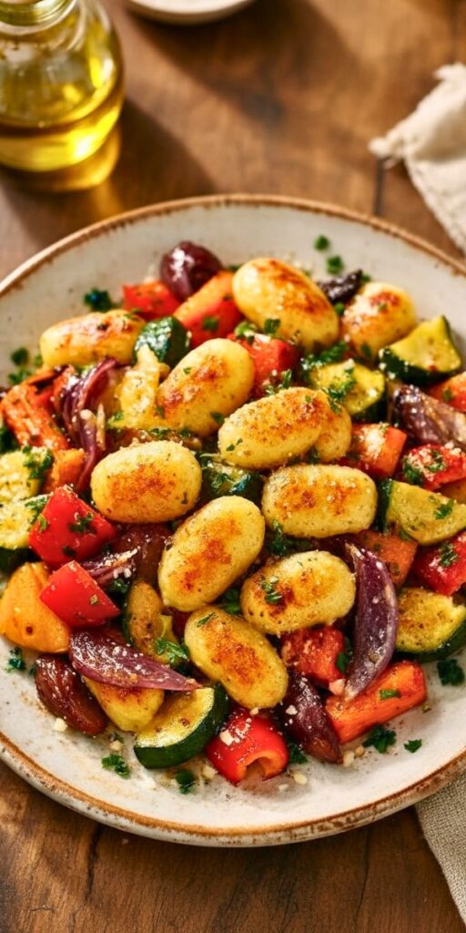 Crispy Roasted Vegetables With Gnocchi Recipe