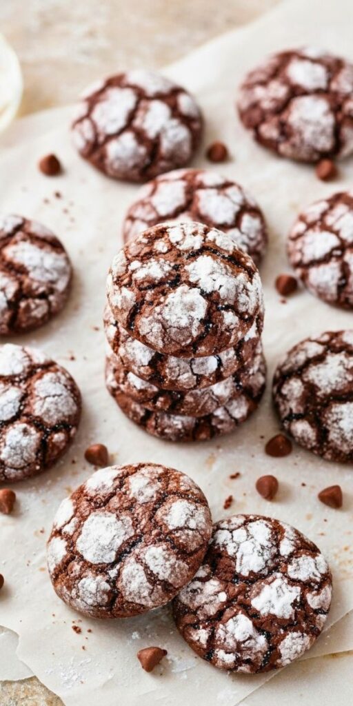 Double Chocolate Crinkle Cookies