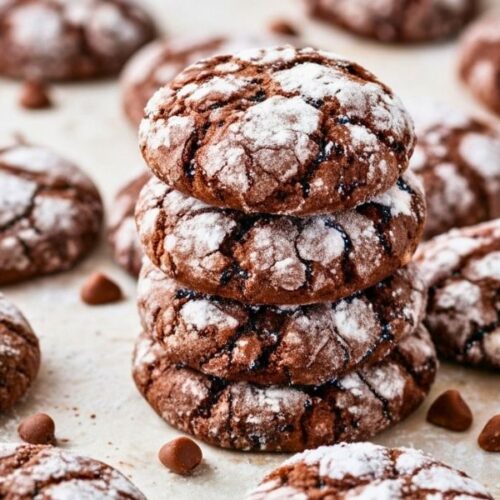 Double Chocolate Crinkle Cookies