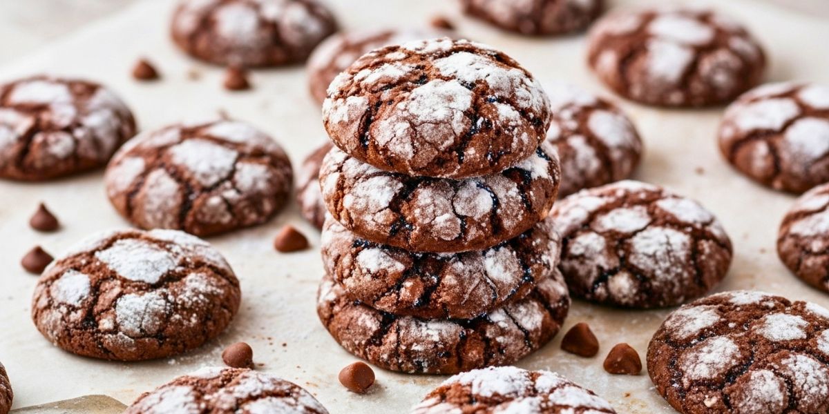 Double Chocolate Crinkle Cookies