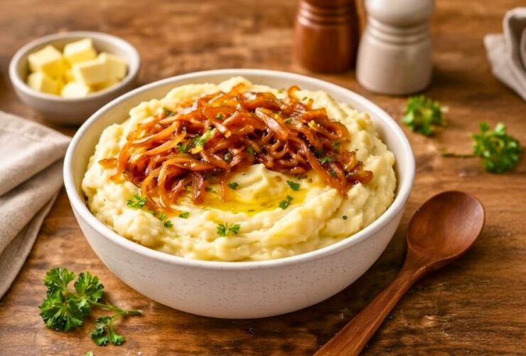 Easy Caramelized Onion Mashed Potatoes Recipe