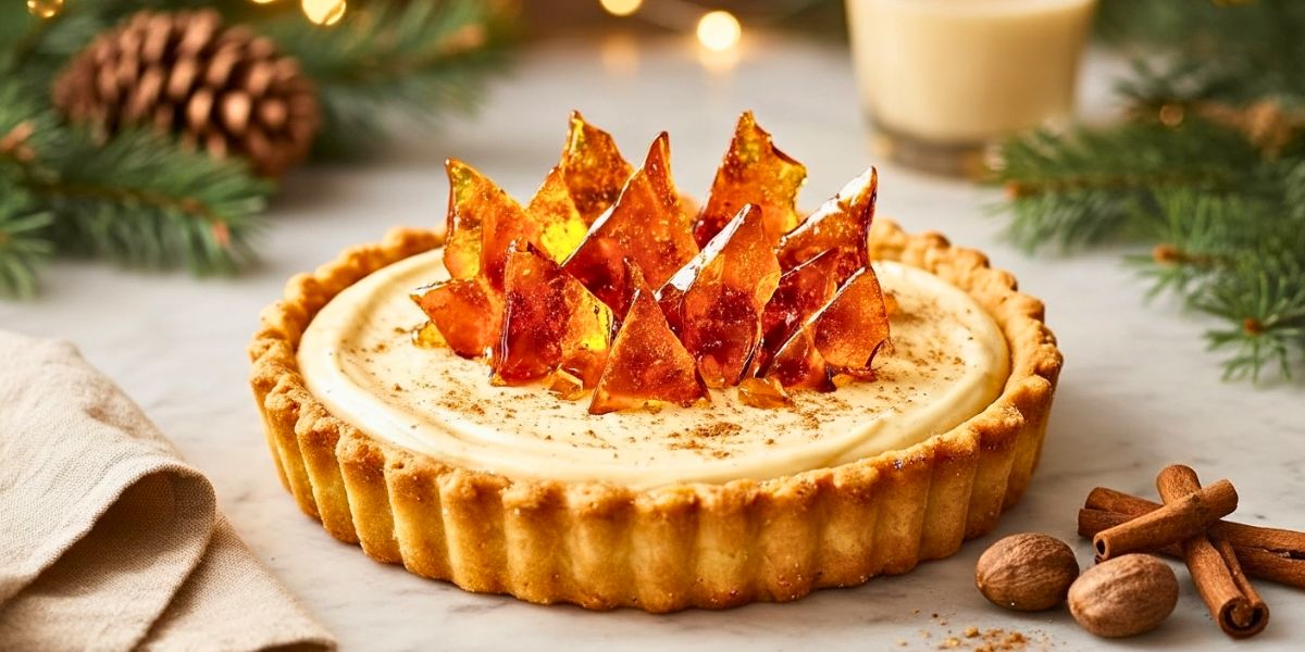 Eggnog Crème Tart with Caramel Shards Recipe