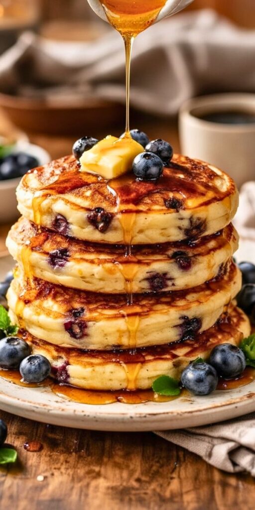 Fluffiest Blueberry Pancakes Recipe