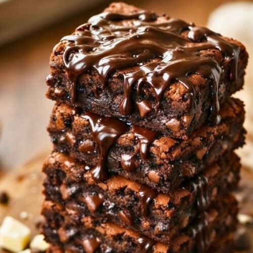 Fudgy Triple Chocolate Brownies Recipe