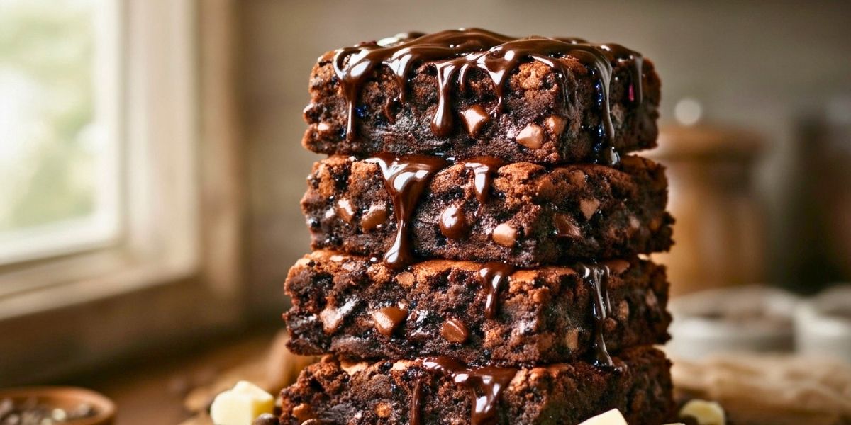 Fudgy Triple Chocolate Brownies Recipe