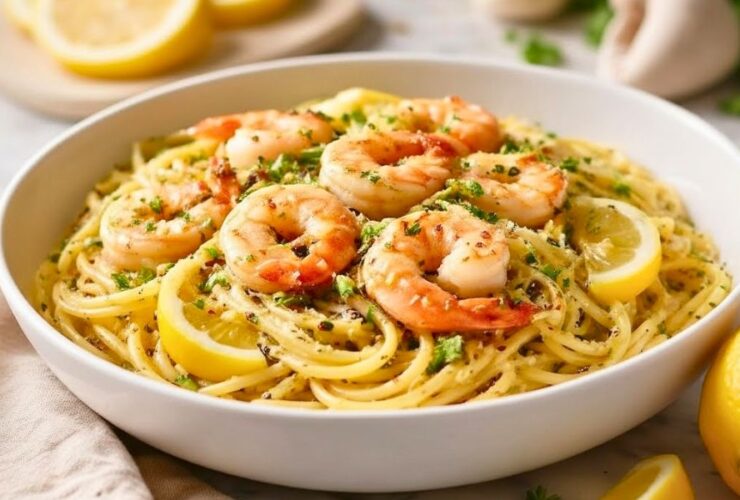 Garlic Lemon Shrimp Scampi Pasta Recipe