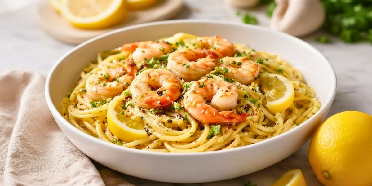 Garlic Lemon Shrimp Scampi Pasta Recipe
