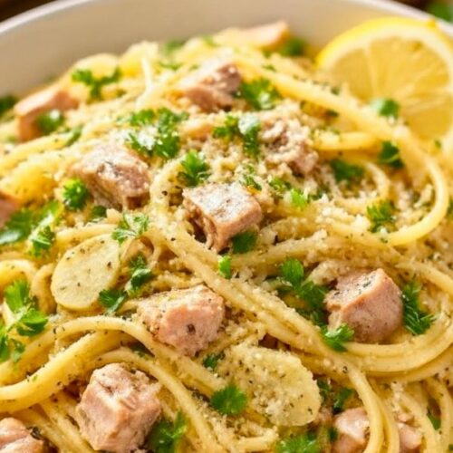 Lemon Garlic Tuna Pasta Recipe