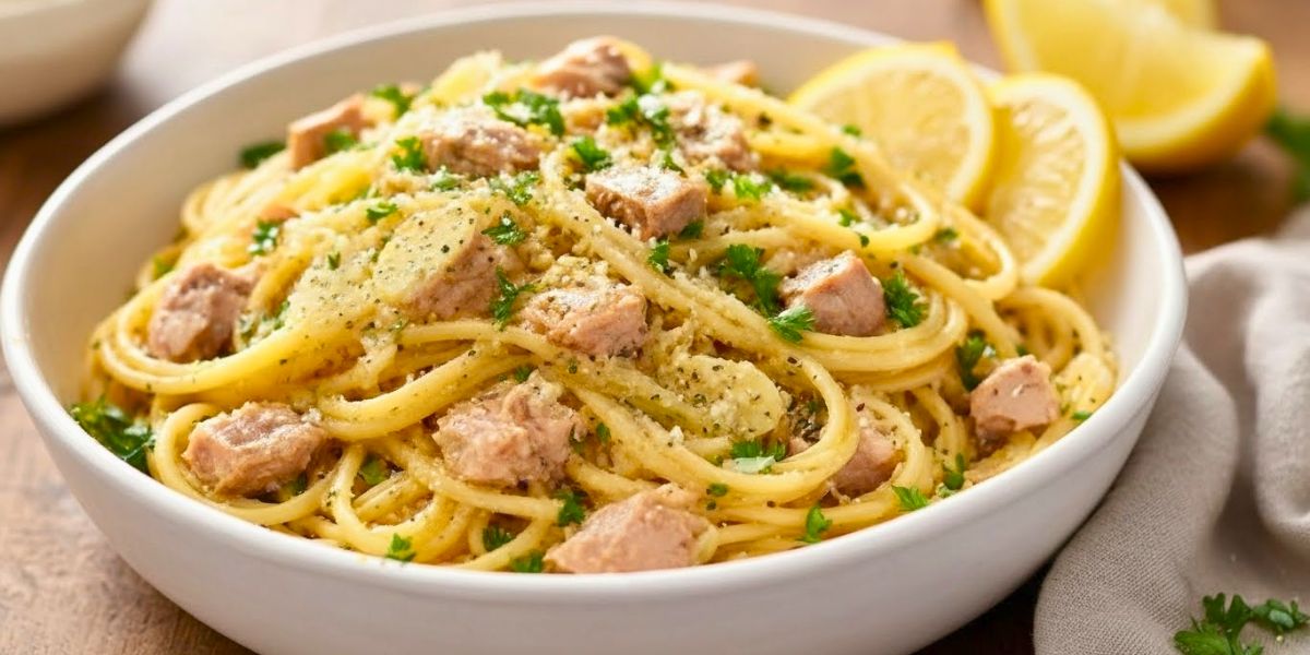 Lemon Garlic Tuna Pasta Recipe