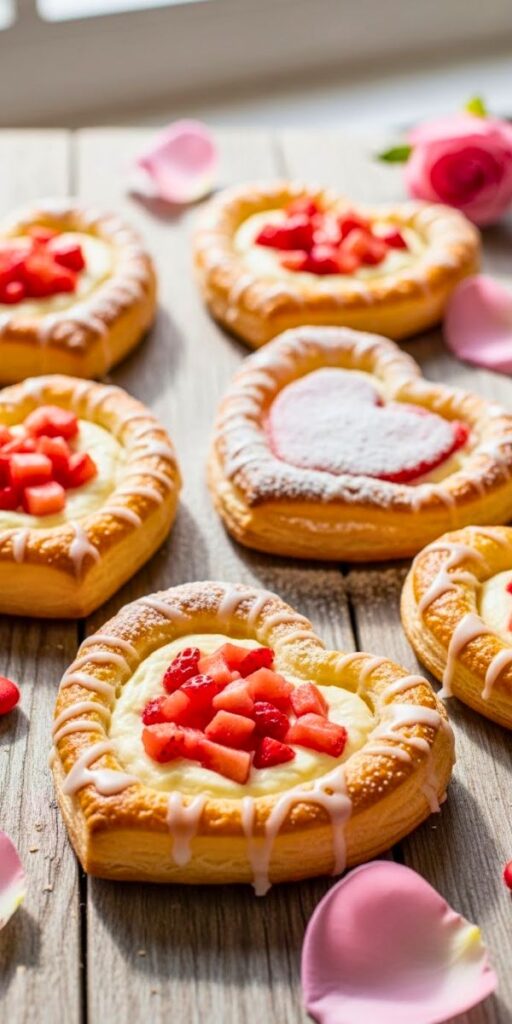 Make Stunning Strawberry Cream Cheese Heart Danishes