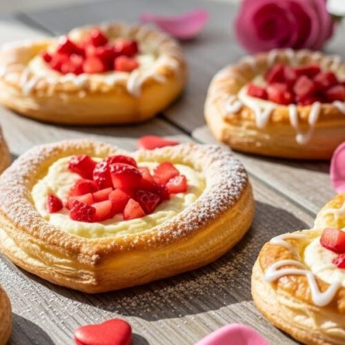 Make Stunning Strawberry Cream Cheese Heart Danishes