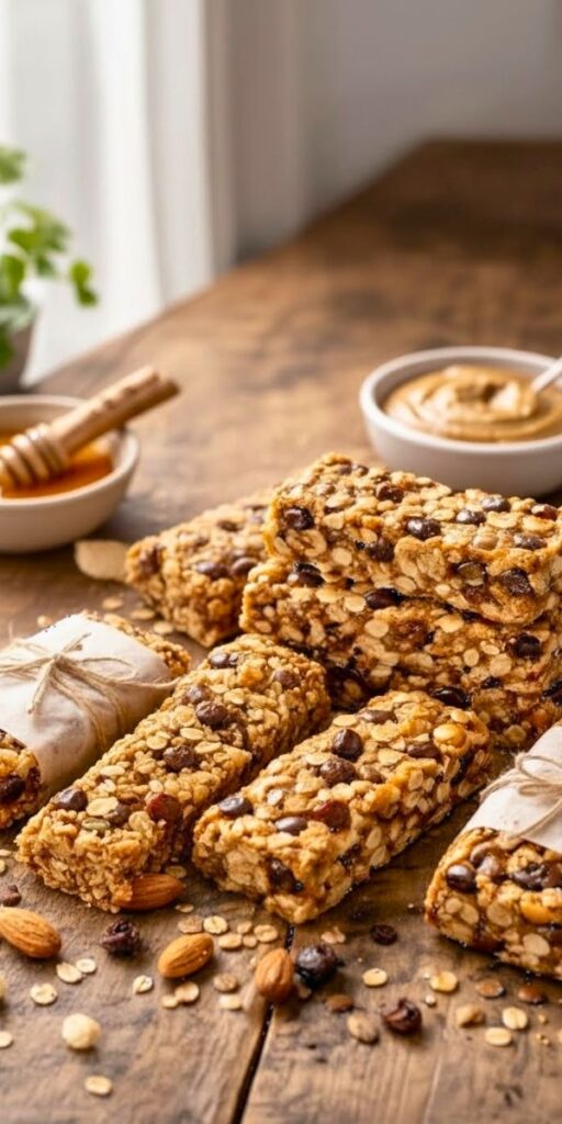 No Bake Trail Mix Granola Bars Recipe