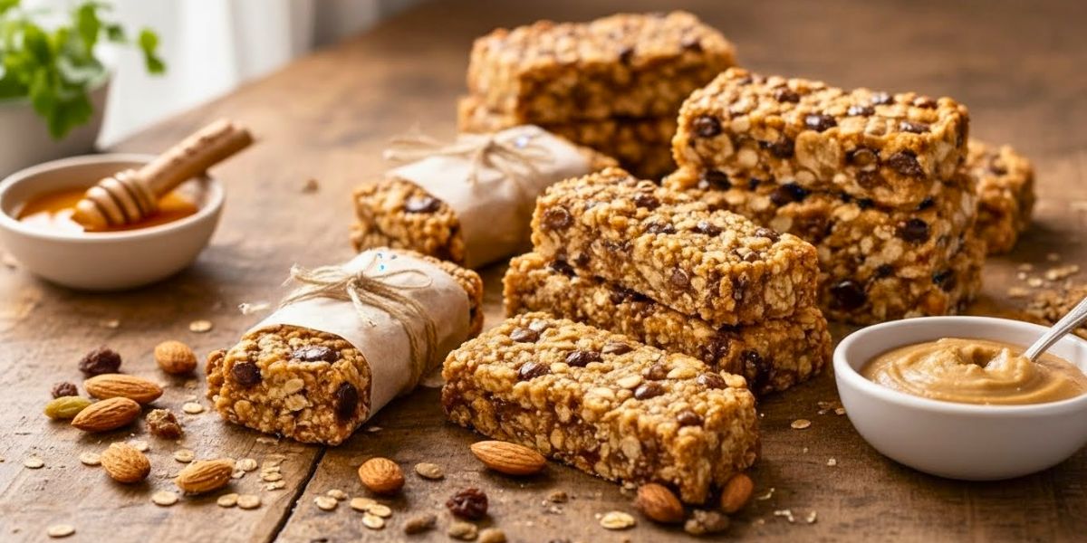 No Bake Trail Mix Granola Bars Recipe