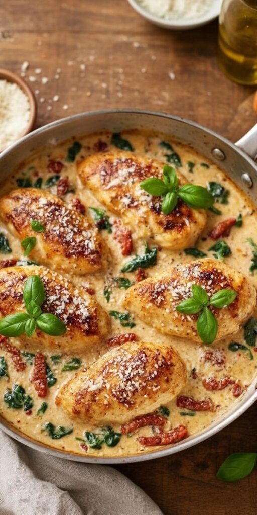 One Pot Creamy Tuscan Chicken Recipe