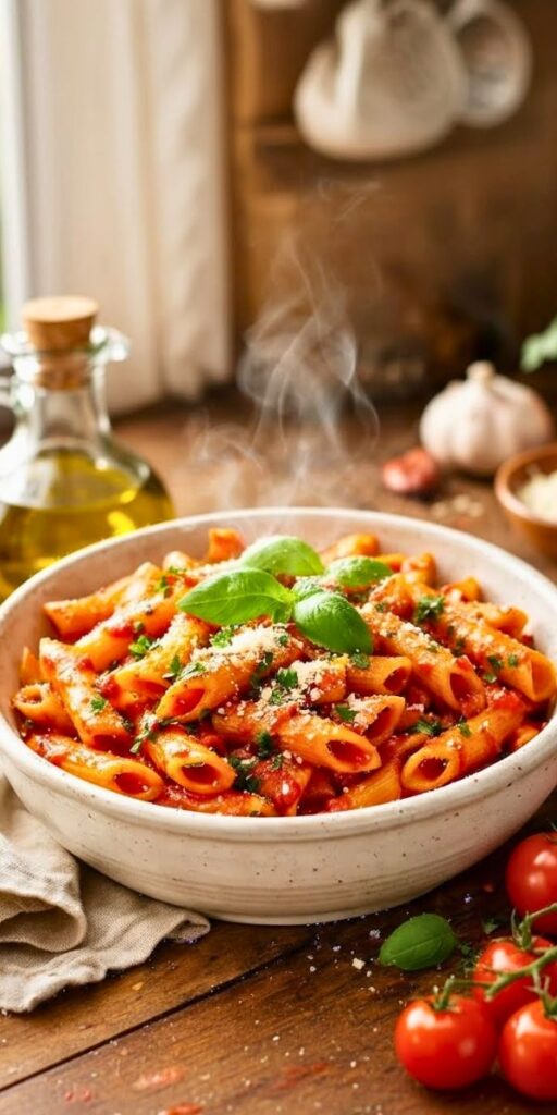 Penne Arrabbiata Spicy Tomato Pasta Recipe