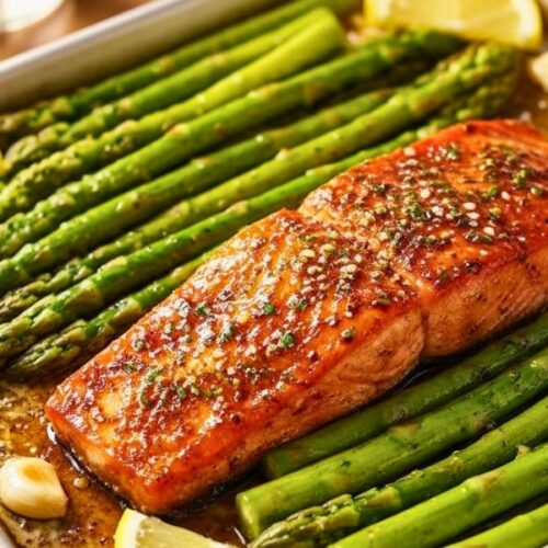 Sheet Pan Honey Garlic Salmon Asparagus Recipe
