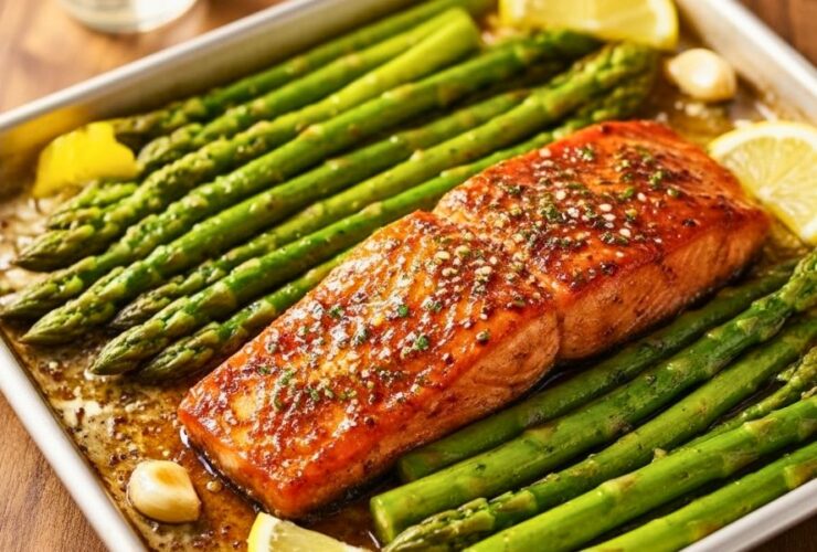 Sheet Pan Honey Garlic Salmon Asparagus Recipe