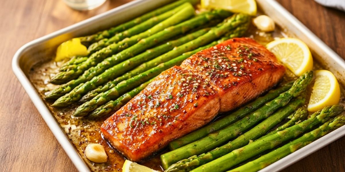 Sheet Pan Honey Garlic Salmon Asparagus Recipe