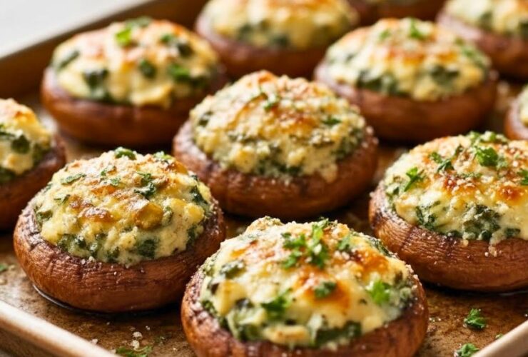 Spinach Artichoke Stuffed Mushrooms Recipe