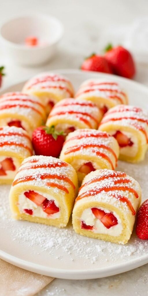 Strawberry Shortcake Cheesecake Sushi Rolls Recipe
