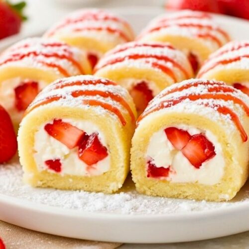 Strawberry Shortcake Cheesecake Sushi Rolls Recipe